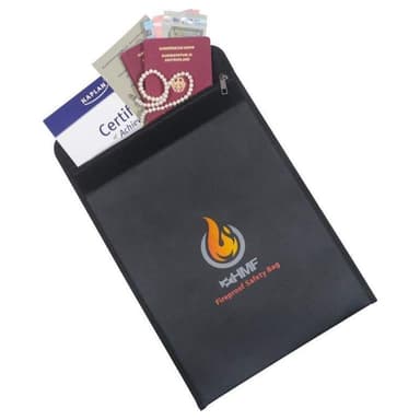 HMF Feuerfeste Dokumententasche mit Klettverschluss DIN A4